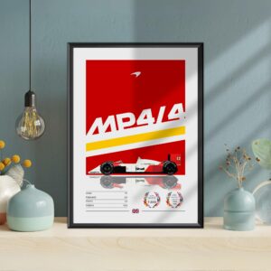 McLaren MP4/4 Poster, F1, Formula 1, Ayrton Senna, F1 Merch, Poster, Print, Wall Art, McLaren Racing, Alain Prost from the F1 Posters & Prints store collection.