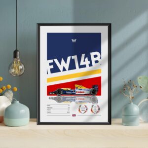 Williams FW14B Poster, F1, Formula 1, Williams Racing, F1 Merch, Poster, Print, Wall Art, Nigel Mansell F1 Posters & Prints by Laurel Wreath Studios