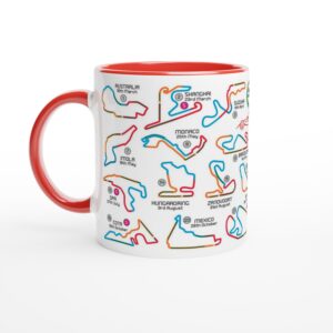 2025 Formula 1 Calendar Mugs - F1 2025 Season Fixture Mugs - All F1 Races  by Billeresque