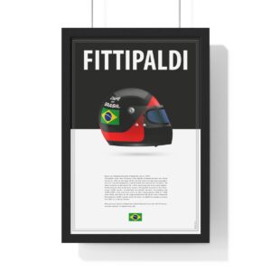 Emerson Fittipaldi Racing Helmet Framed from the F1 Posters & Prints store collection.