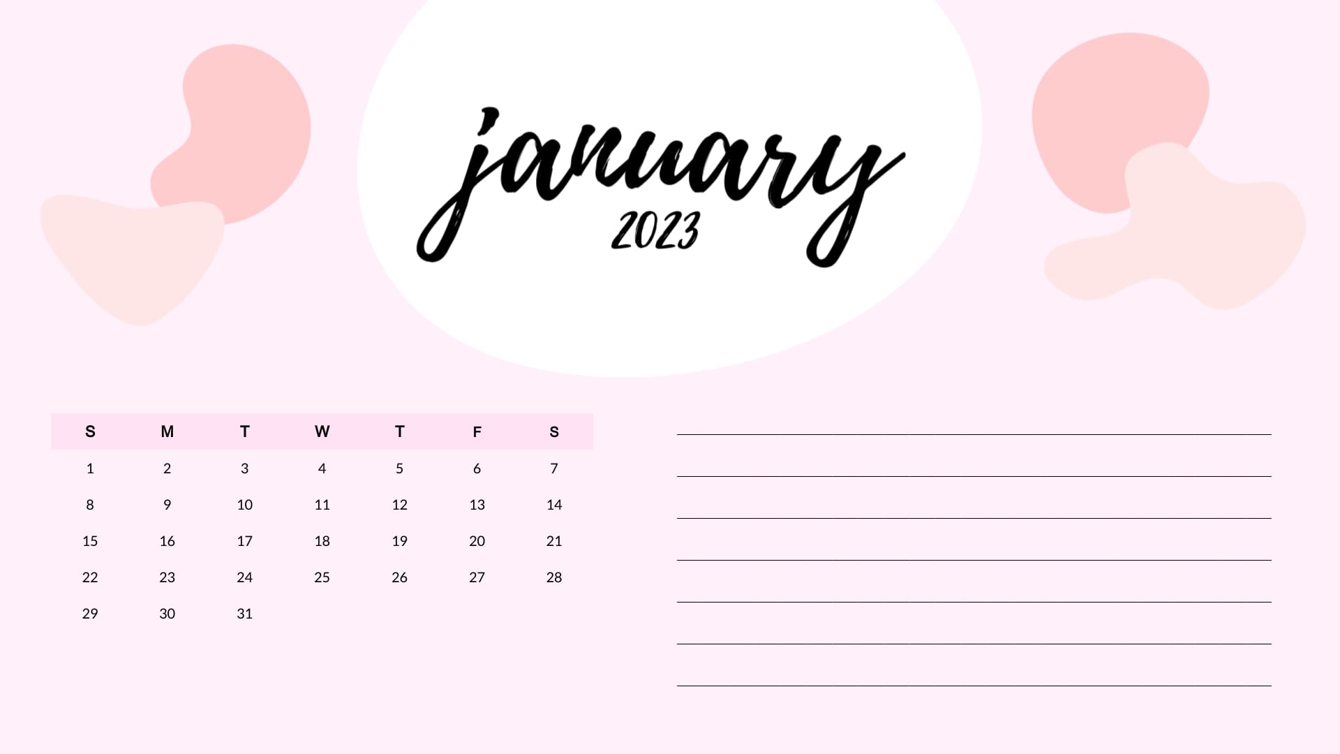 Artsy Pastel - Calendar Template