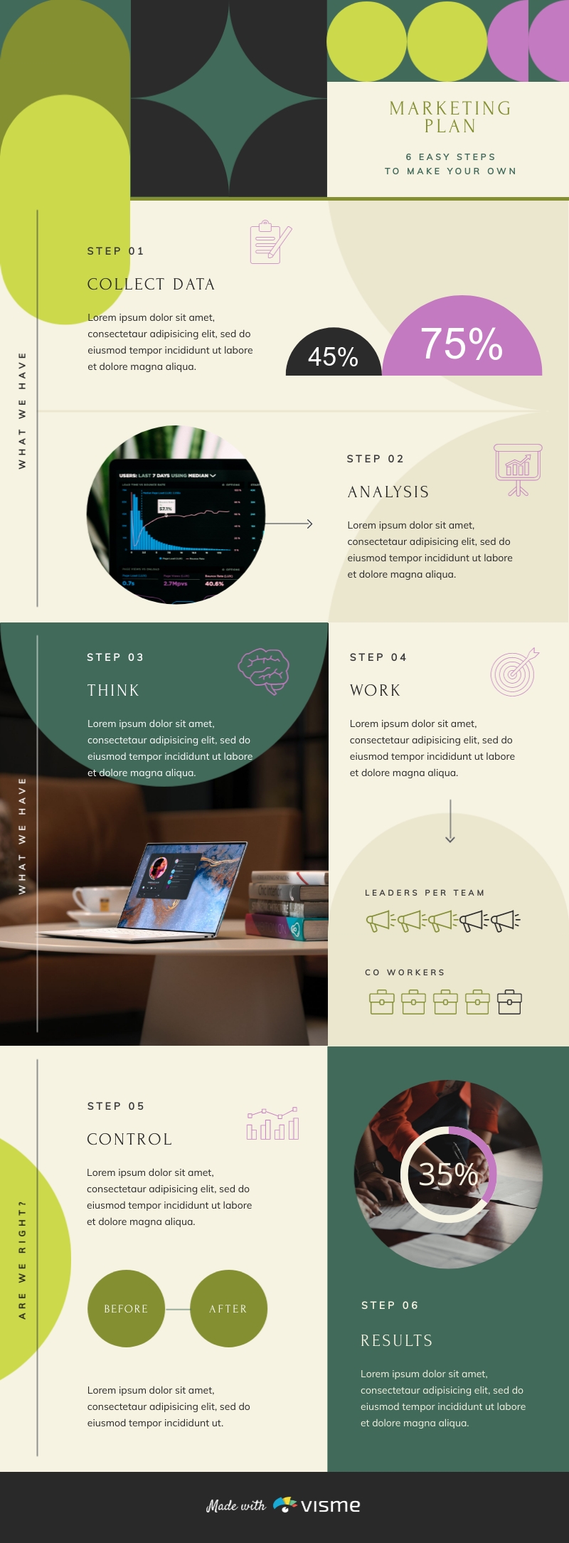 6 Steps Marketing Plan Infographic Template