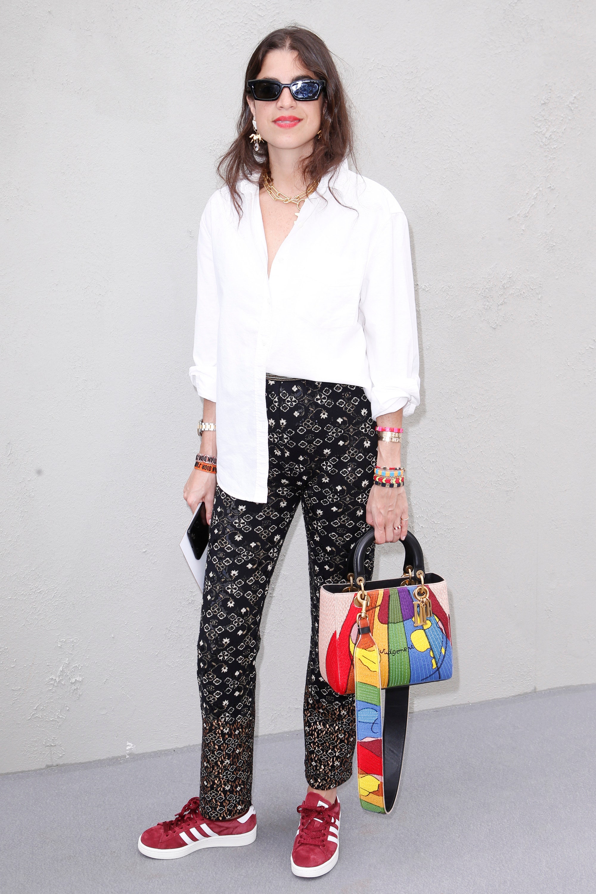 Image may contain Sunglasses Accessories Accessory Footwear Clothing Apparel Shoe Human Person and Leandra Medine