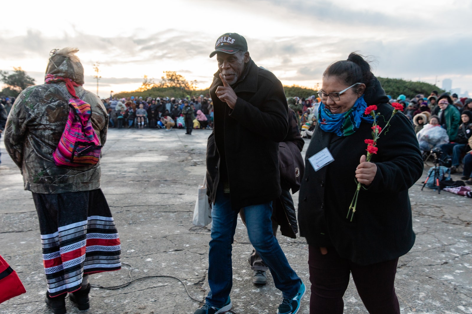 Danny Glover actor film director and political activist at the Indigenous Peoples Sunrise Ceremony on Alcatraz Island...