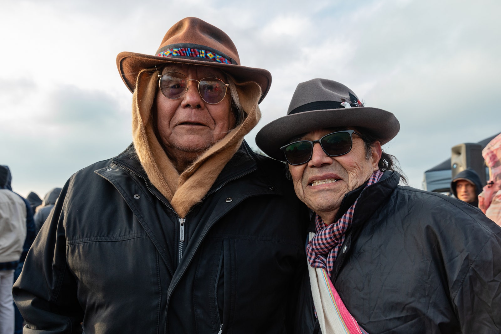 Lenny Foster and Tony Gonzales at the Indigenous Peoples Day Sunrise Ceremony Alcatraz Island San Francisco CA on...