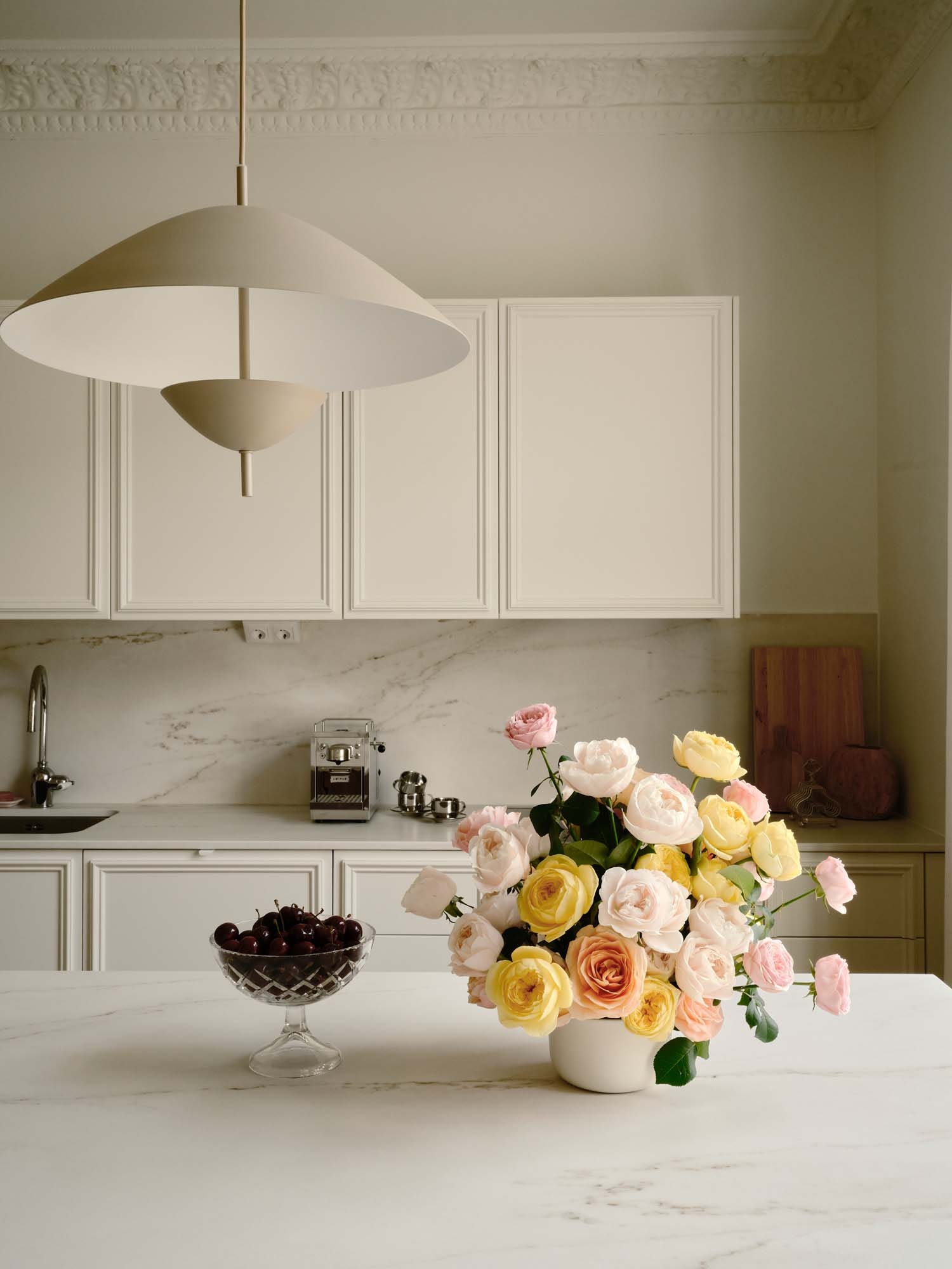 Image may contain Flower Flower Arrangement Plant Rose Flower Bouquet Lamp Sink Furniture Table and Sink Faucet