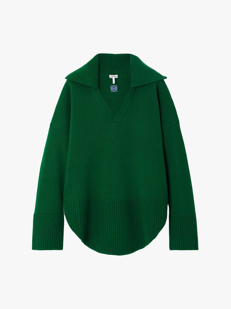 Image may contain Clothing Knitwear Sweater Coat and Sweatshirt