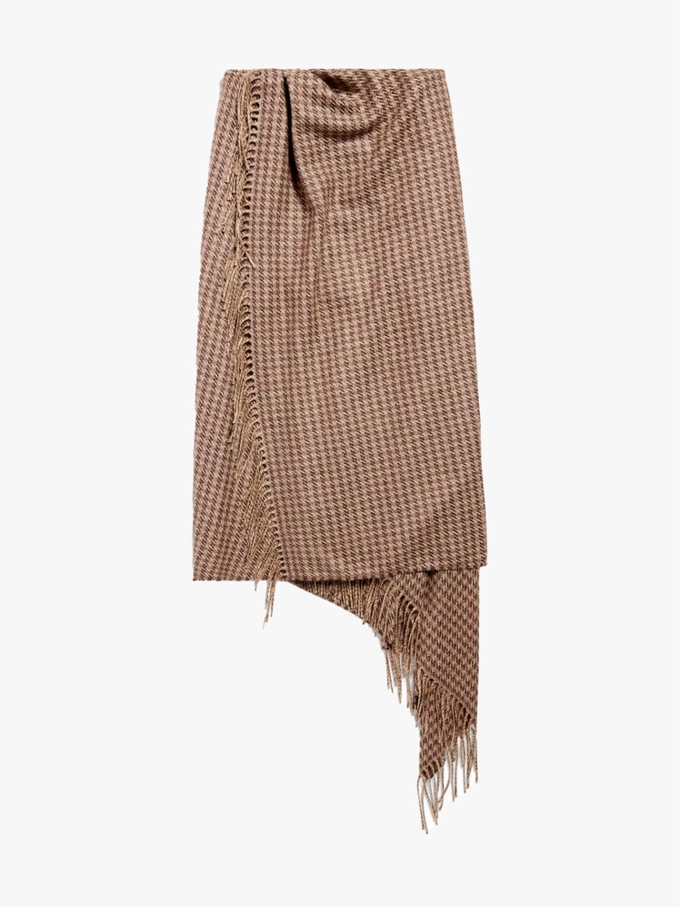 Image may contain Clothing Skirt and Scarf