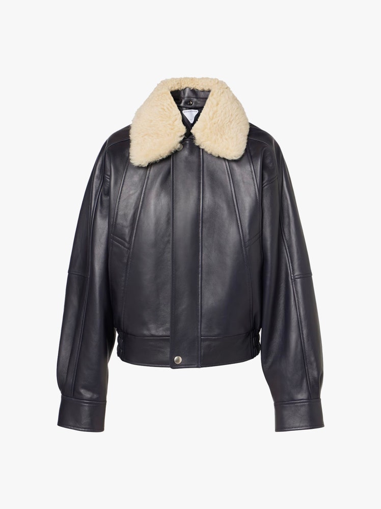 Image may contain Clothing Coat Jacket and Leather Jacket