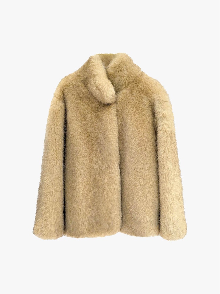 Image may contain Clothing Coat Fleece Fur and Cape