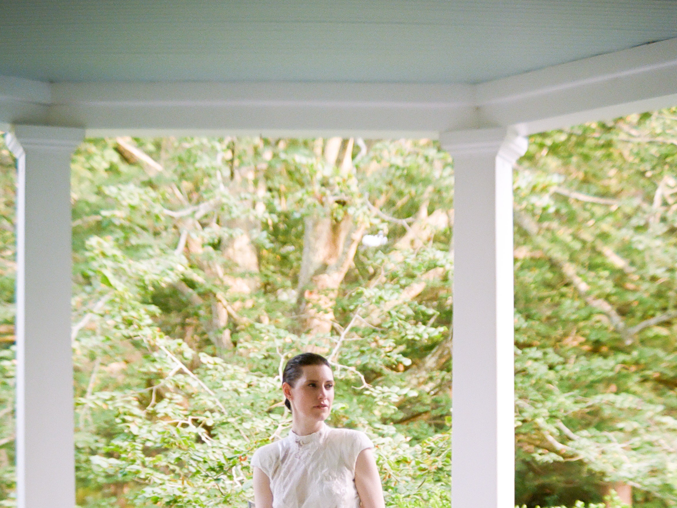 The Bride Wore a Patchwork Gown by Olivier Theyskens for Her Minimal Wedding on Long Island