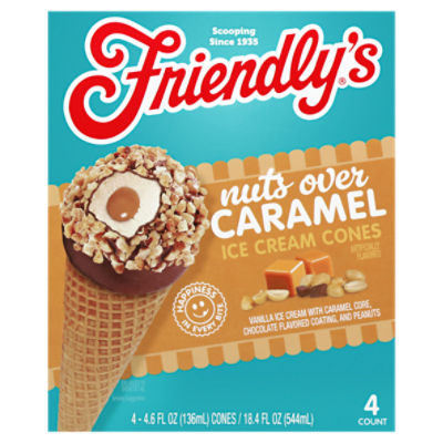 Friendly's Nutty Buddy Vanilla Caramel Ice Cream Cones 4 - 4.6 fl oz ...