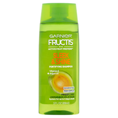 Garnier Fructis Sleek & Shine Vitamin E + Argan Oil Fortifying Shampoo, 3 fl oz