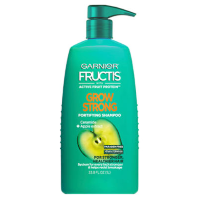 Garnier Fructis Grow Strong Shampoo, For Stronger, Healthier, Shinier Hair, 33.8 fl. oz.