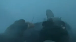 anglers in boat in tornado