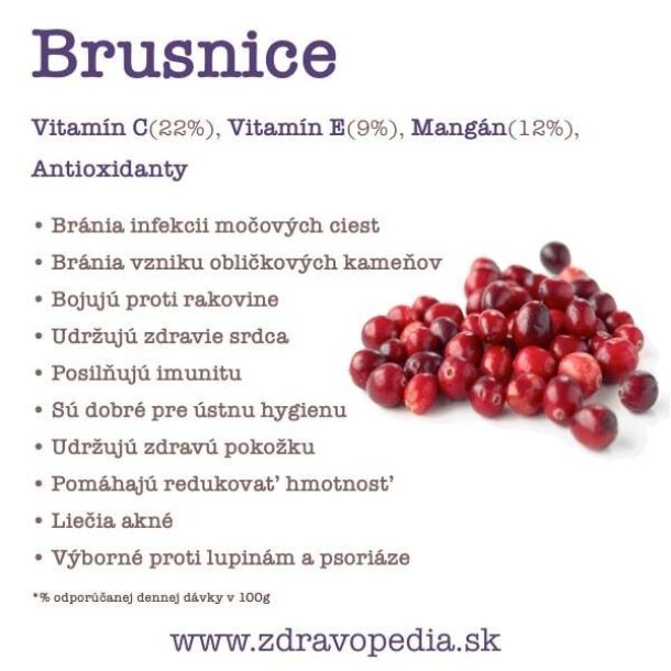 Brusnice - vplyv na zdravie