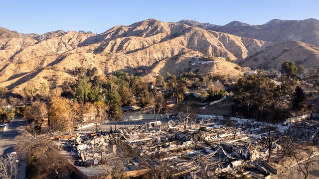 An area destroyed by the Eaton Fire is seen in Altadena, California, Jan. 20, 2025. 