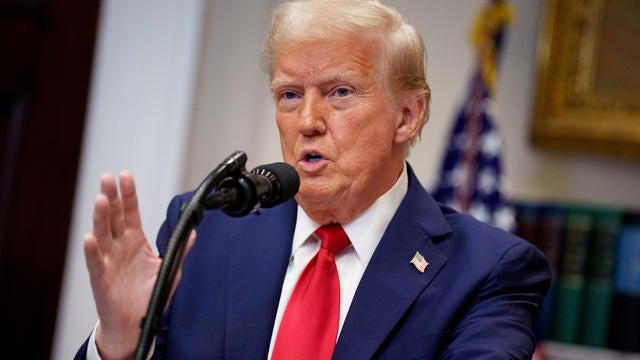 President Trump speaks during a news conference in the Roosevelt Room of the White House on January 21, 2025 in Washington, DC. 