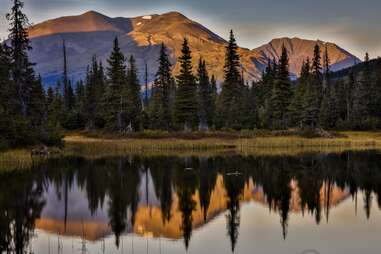 Rainbow Lake, Alaska, the Aleutian Mountain Range, near Willow Alaska