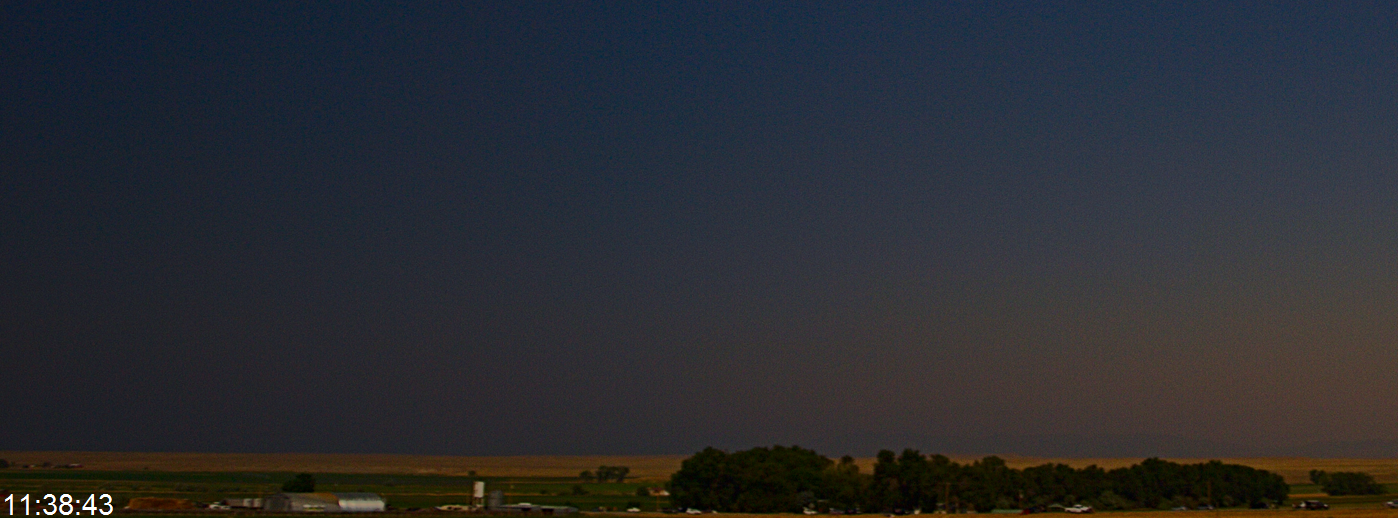 Lunar shadow approaching on the Owl Creek Mountains in Wyoming