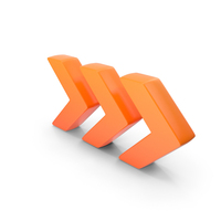 Orange Triple Arrow Fast Forward Symbol PNG & PSD Images