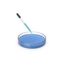 Petri Dish With Glass Dropper Blue PNG & PSD Images