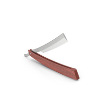 Straight Razor With Wooden Handle PNG & PSD Images