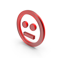 Red Glass Straight Face Icon PNG & PSD Images