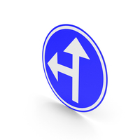 Belgian Sign Go Straight Or Turn Left PNG & PSD Images