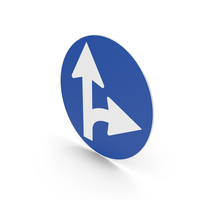 Italian Sign Drive Straight Or Turn Right PNG & PSD Images