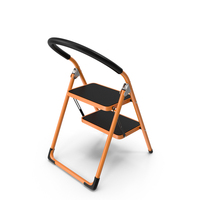 Portable Anti Slip 2 Step Orange Ladder Folding Step Stool PNG & PSD Images