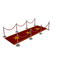 Red Carpet And Stanchions With Velvet Ropes PNG & PSD Images