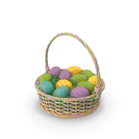 Easter Eggs In Basket PNG & PSD Images