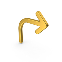 Gold Arrow Turn PNG & PSD Images