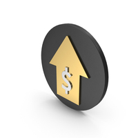 Icon Finance Arrow Black Gold PNG & PSD Images