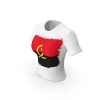 Angola Country Flag Paint On T Shirt Women PNG & PSD Images