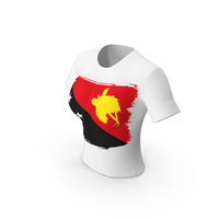 Papua New Guinea Country Flag Paint On T Shirt Women PNG & PSD Images