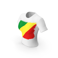 Republic of the Congo Country Flag Paint On T Shirt Women PNG & PSD Images