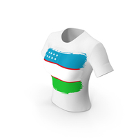 Uzbekistan Country Flag Paint On T Shirt Women PNG & PSD Images