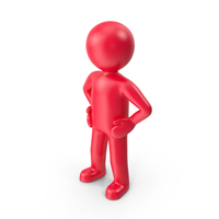 Red Stickman Standing PNG & PSD Images