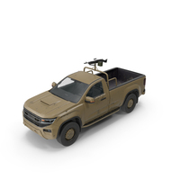 Generic Military Tactical Pickup With Machine Gun Desert Camo PNG & PSD Images