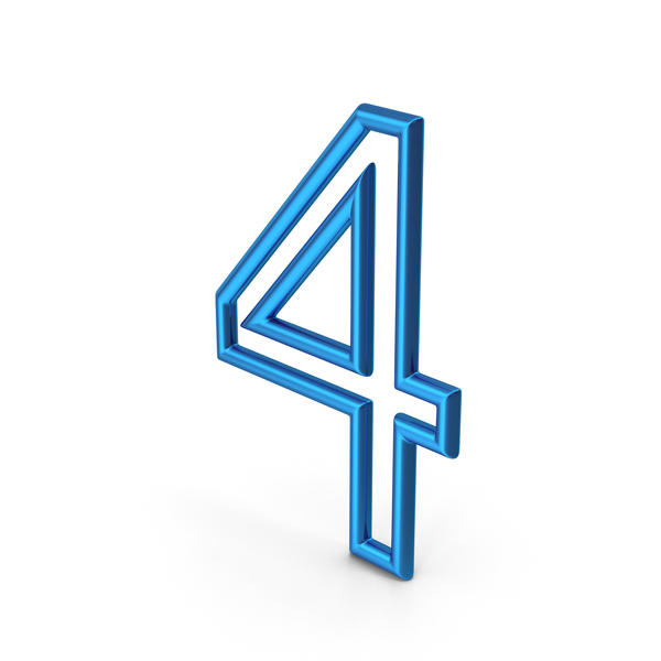 Blue Number 4 PNG & PSD Images