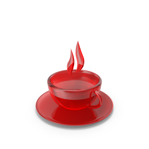 Symbols: Red Glass Tea Cup Icon PNG & PSD Images