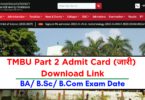 TMBU UG Part 2 Admit Card