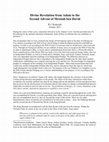 Research paper thumbnail of Divine Revelation from Adam to the Second Advent of Messiah ben David