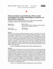 Research paper thumbnail of Principios éticos en psicoterapia dentro de un amplio marco deontológico psicológico y médico: una comparación internacional