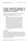 Research paper thumbnail of The goal of psychological intervention and performed functions of psychologists as an aspect of the professional identity of psychologists: Latvian sample