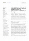 Research paper thumbnail of Third dose of anti-SARS-CoV-2 inactivated vaccine for patients with RA: Focusing on immunogenicity and effects of RA drugs