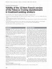 Research paper thumbnail of Validity of the 12-item French version of the Tobacco Craving Questionnaire in treatment-seeking smokers