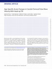 Research paper thumbnail of Age-Specific Acute Changes in Carotid–Femoral Pulse Wave Velocity With Head-up Tilt